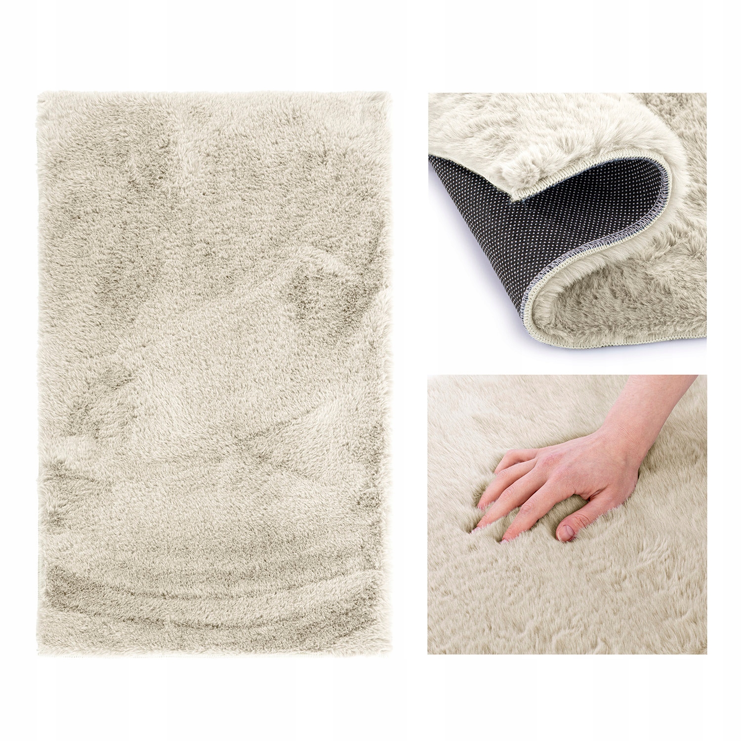 

Dywan 50x80cm sypialnia Beż królik miękki mały