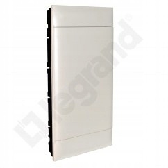 Podomítkový rozvaděč Practibox S 3x12 s bílými dveřmi, pro plné stěny