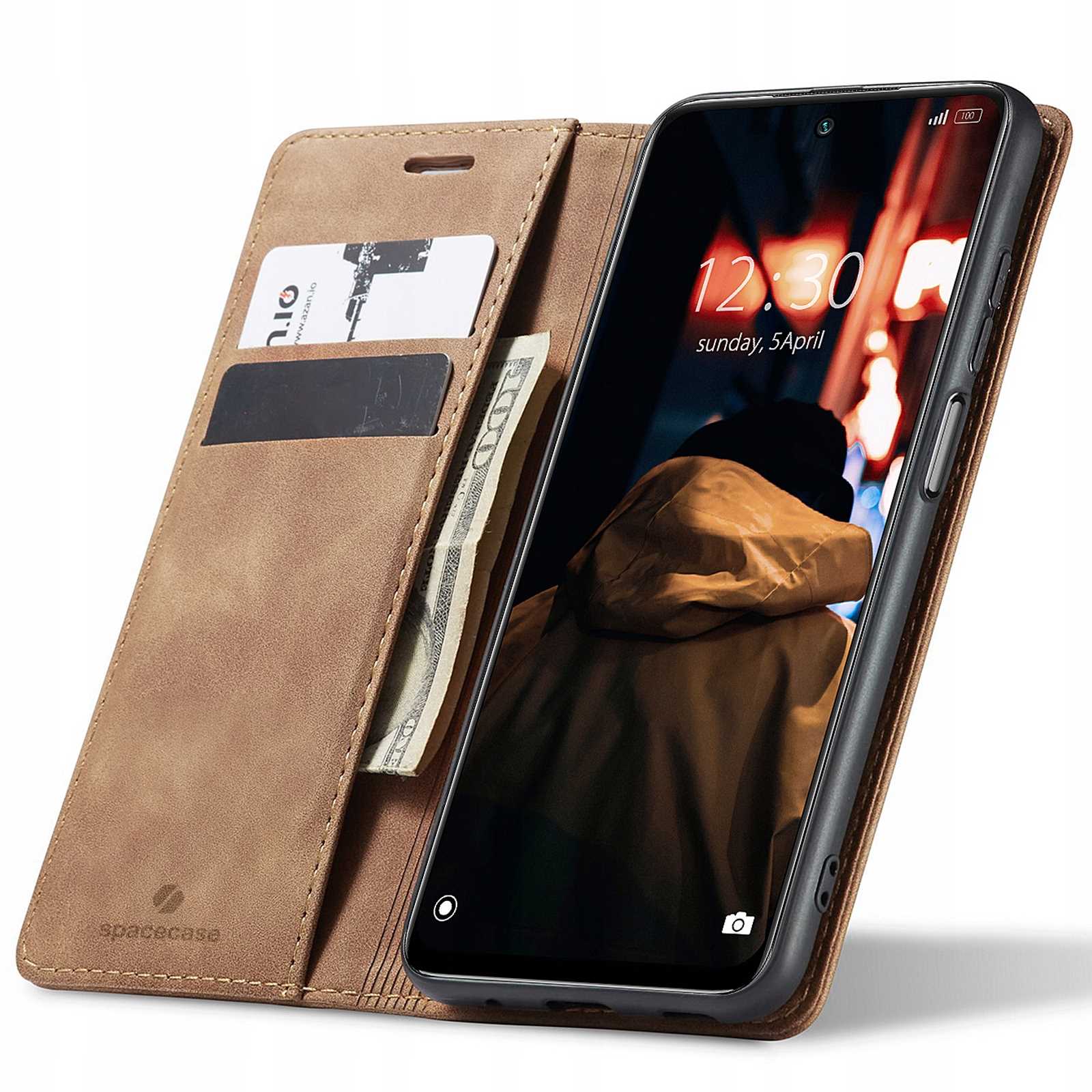 Spacecase Wallet Redmi Note 11/11s světle hnědá