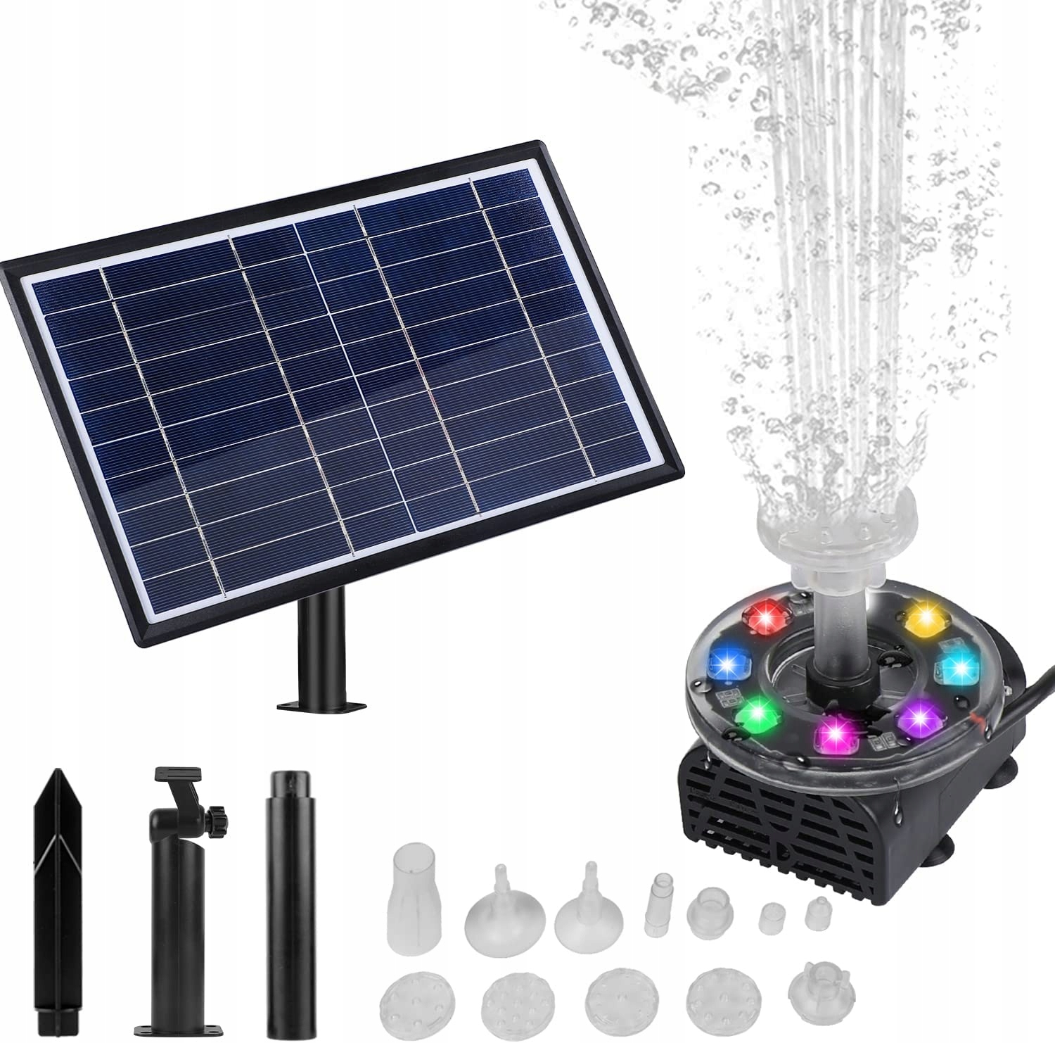Solární Pumpa Vodní Čerpadlo Pro Fontánu 12V 800 L/h Sada