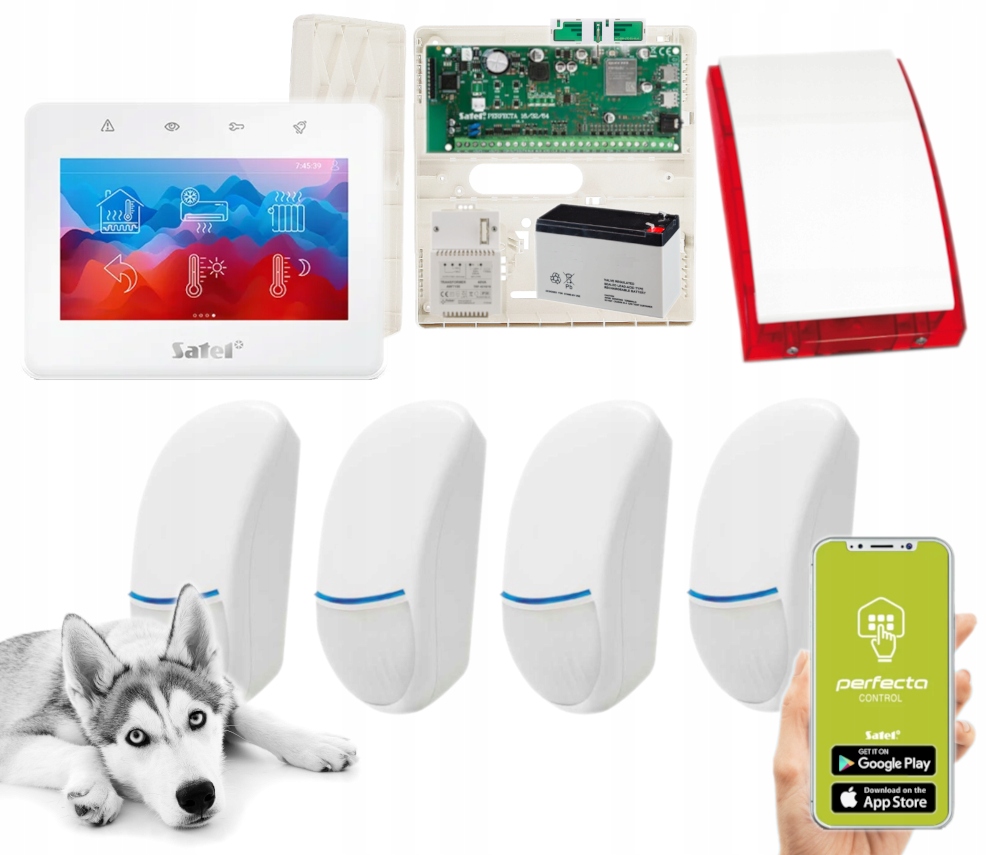 Alarm Satel Perfecta 64 M Antena Lte 4 Czujki Bingo Plus Panel Dotyk Syrena
