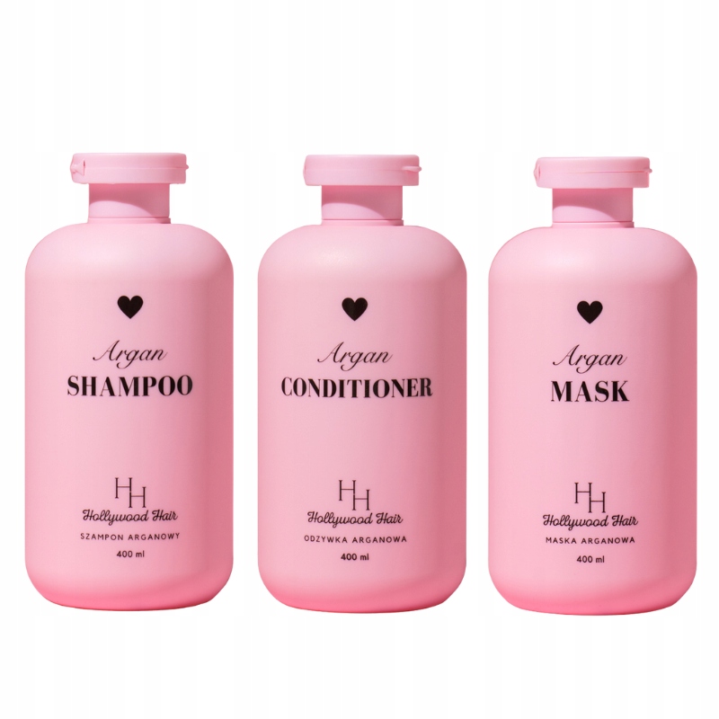 Arganový Set x3 Hydratace A Vyhlazení Vlasů Hollywood Hair