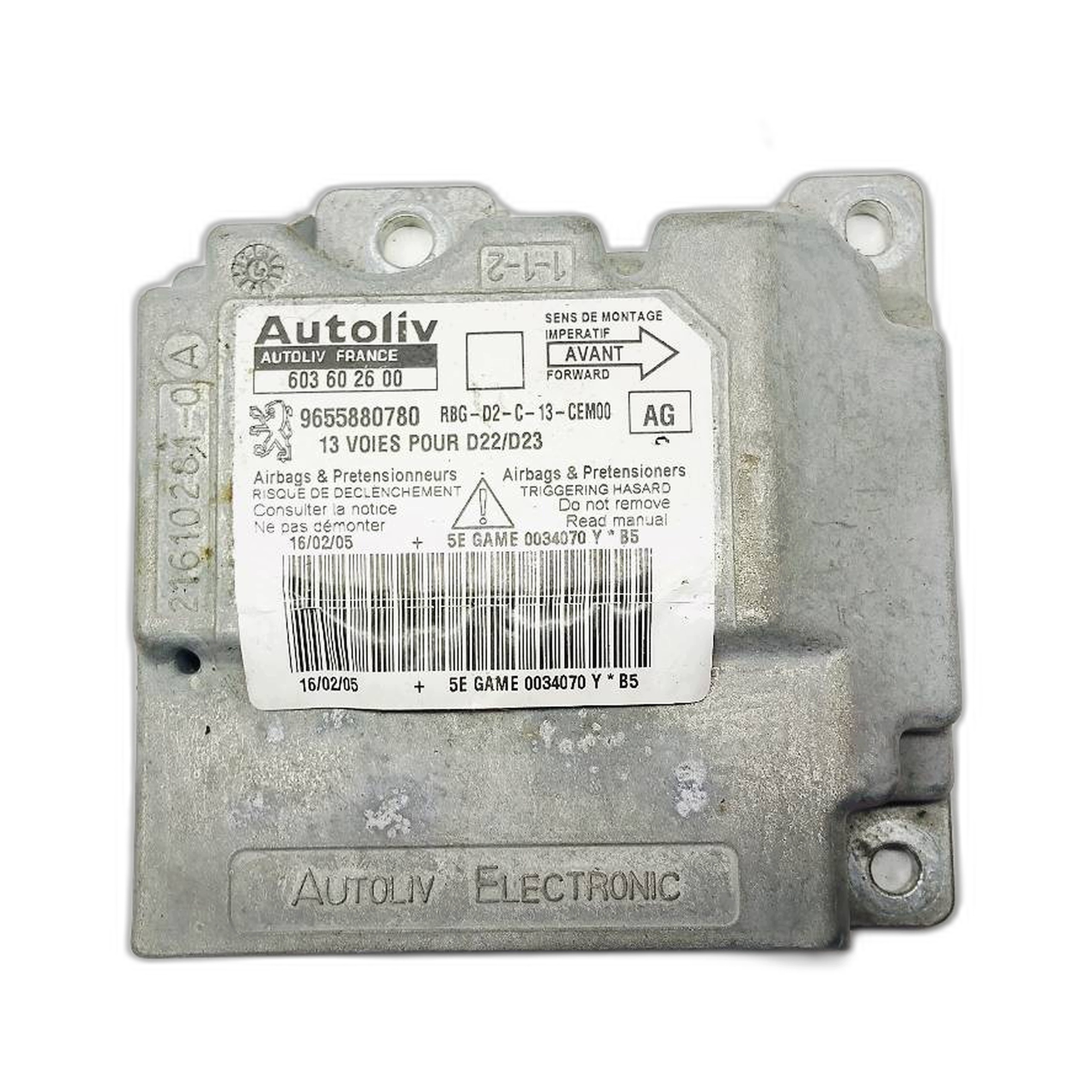 modulo airbag airbag Peugeot 407 SW 2.0 HDI 9655880780