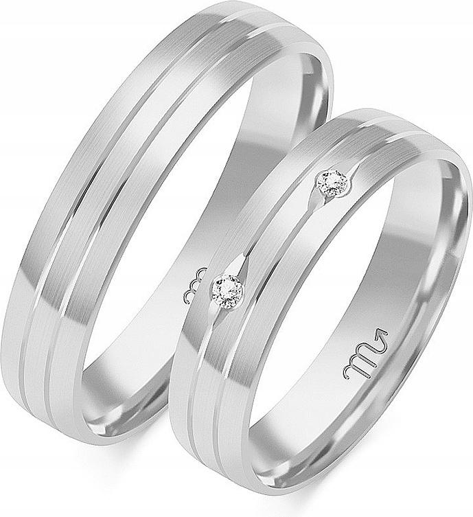 Bílé jemné zlaté snubní prsteny 14k 585 vel. 11 12 13, bohatá kolekce pro svatba