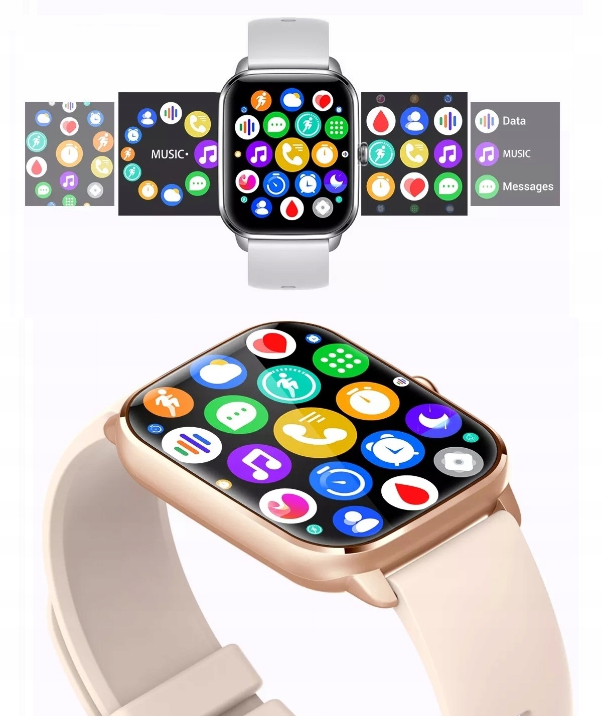 SMARTWATCH ELEGANCKI ZEGAREK DAMSKI ROZMOWY MENU PL BRANSOLETKA + pasek Transmisja danych brak