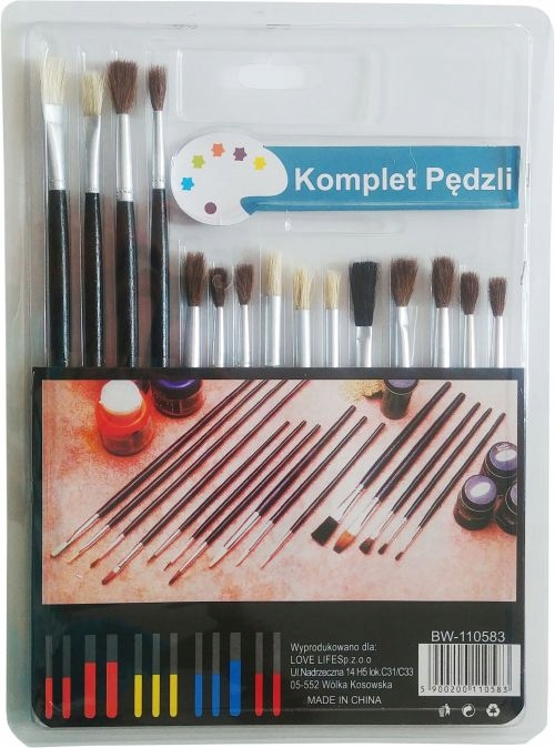 ZESTAW PEDZLE FARBY AKRYLOWE 36x12ml GWASZE OLEJNE Bohater / Bajka brak