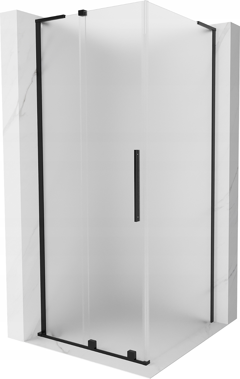 Mexen Velar L Kabina Prysznicowa Rozsuwana 100X100 CM Szron Czarna