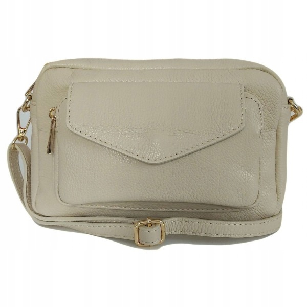 Kabelka Přes Rameno Z Kvalitní Italské Kůže – Jemný Odstín Béžové Barvy