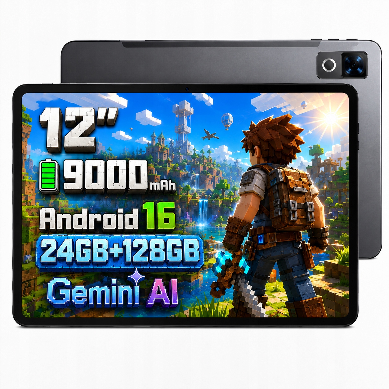 Tablet pro výuku Doogee U12 12" Fhd 9000mAh 24+128GB WiFi/GPS/Android 16/3.5mm