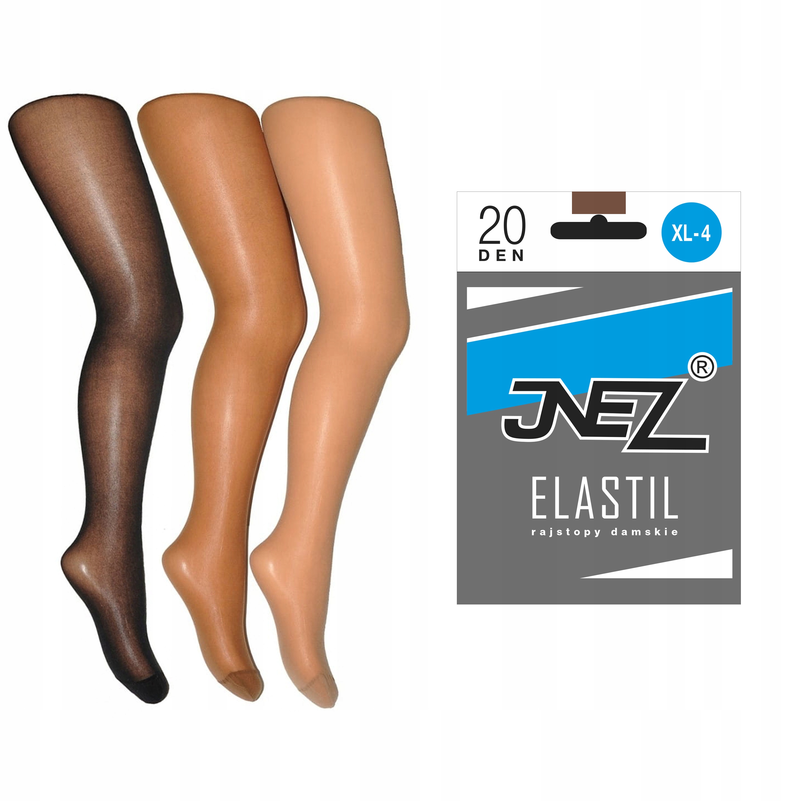 

Inez rajstopy gładkie Elastil 20 den sahara 4-XL