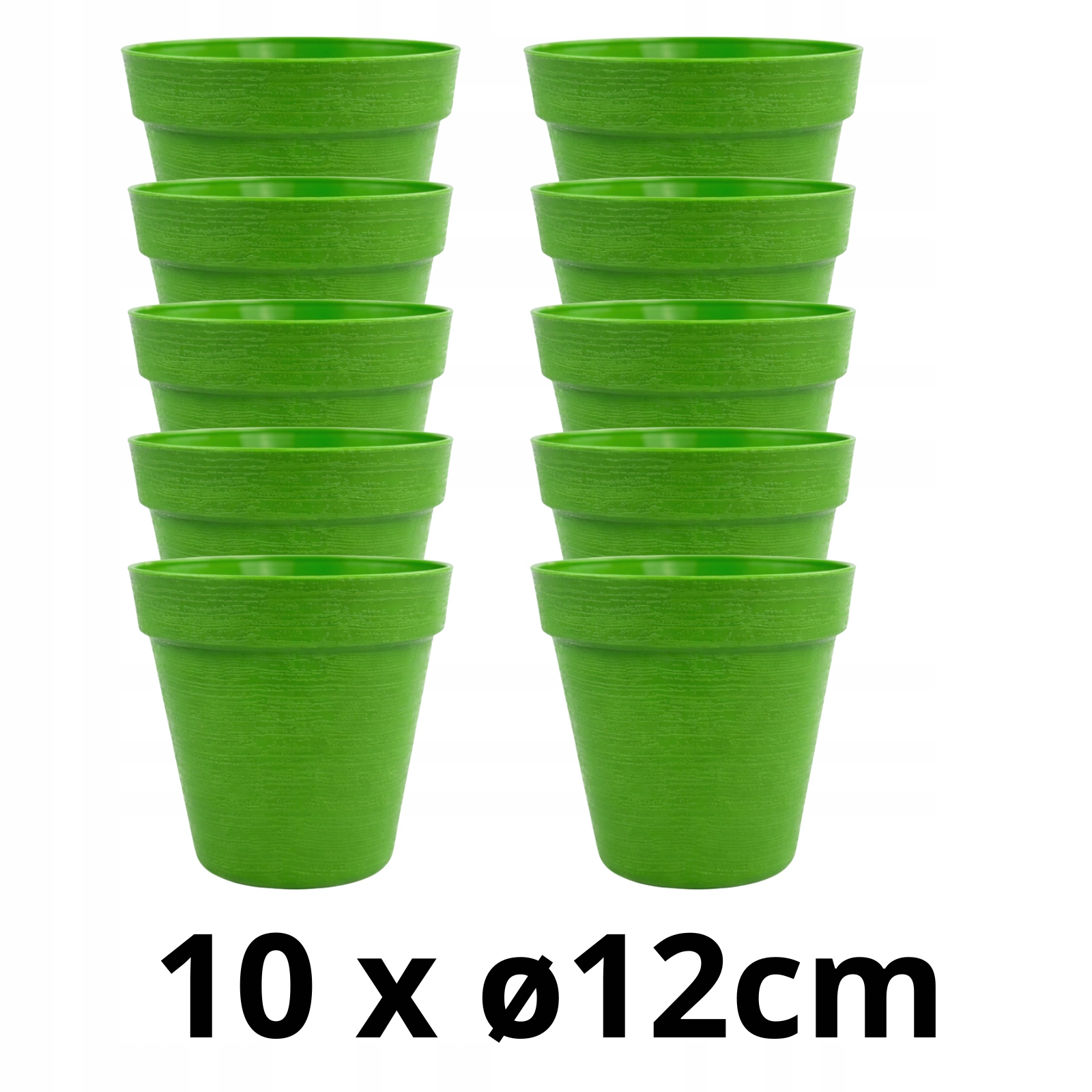 10 x Doniczka w Stylu LOFT 12 cm, 740ml, Eko, UV Odporna, Zielony 2