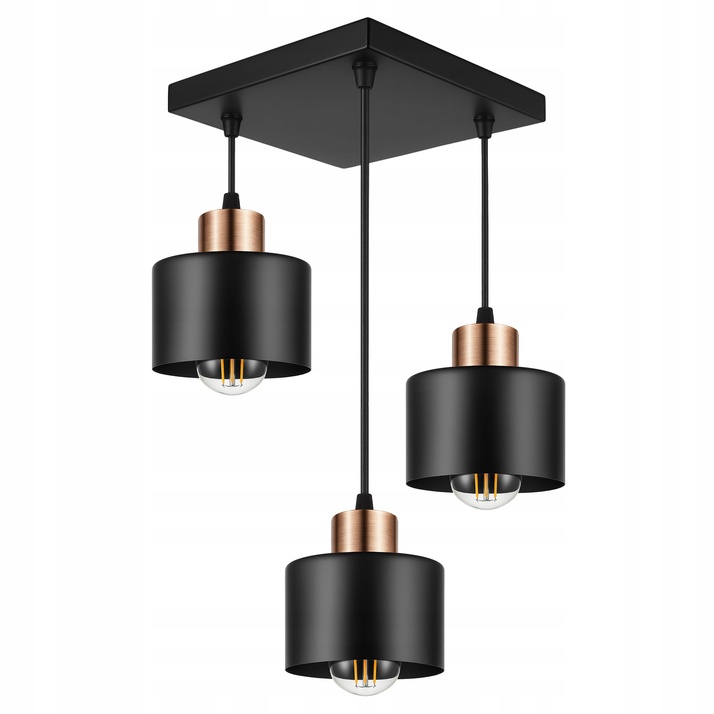 Závěsná Stropní Lampa Lustr Stropní Svítidlo Led Černá E27 Loft Edison