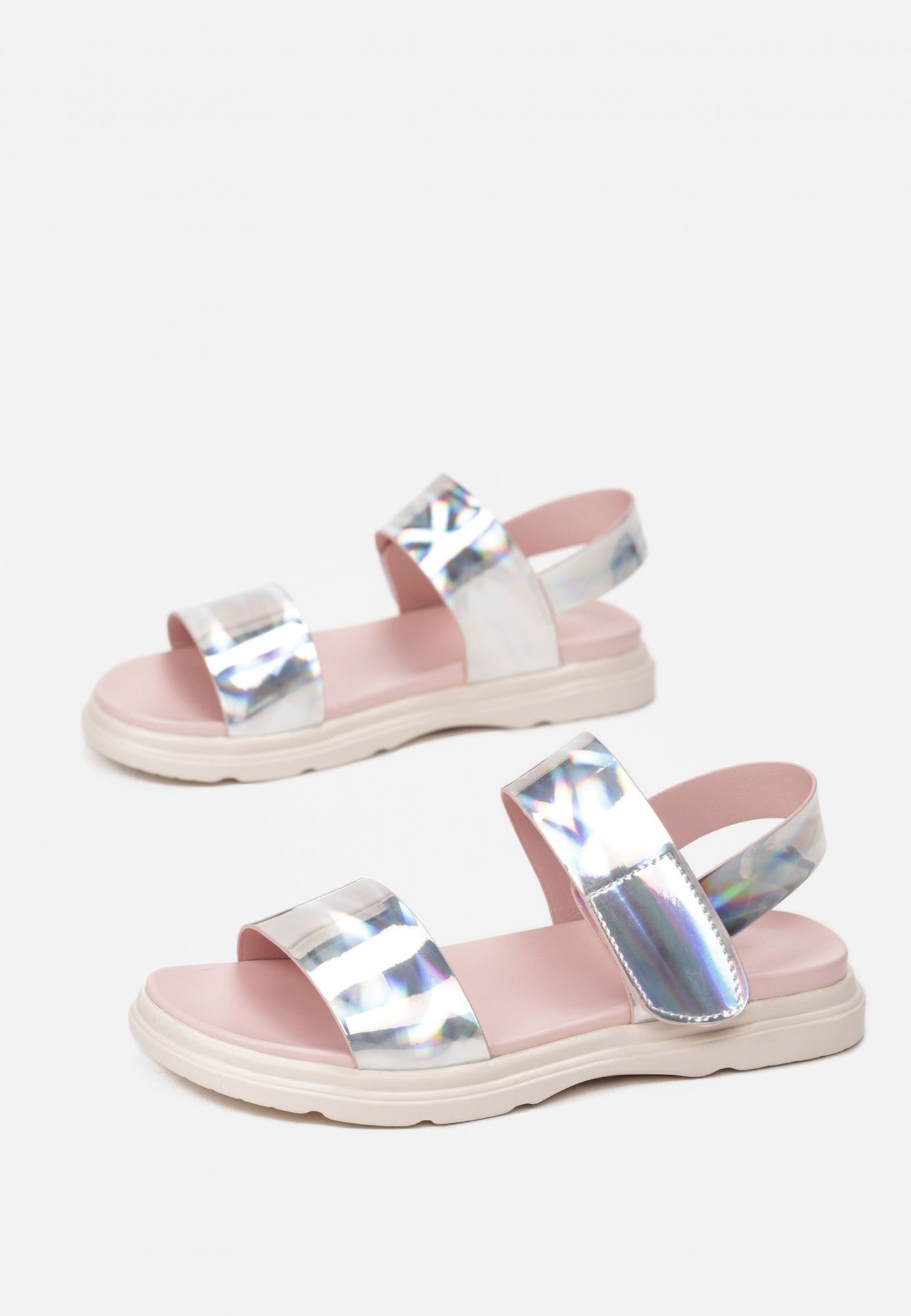 

Born2Be Różowe Sandały 35 Ekoskóra Metaliczny