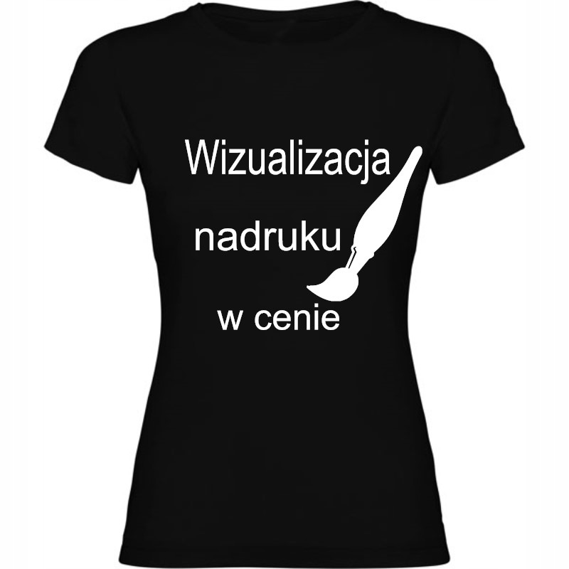 KOSZULKA DAMSKA Z WŁASNYM NADRUKIEM NAPIS LOGO roz.XL Rozmiar XL