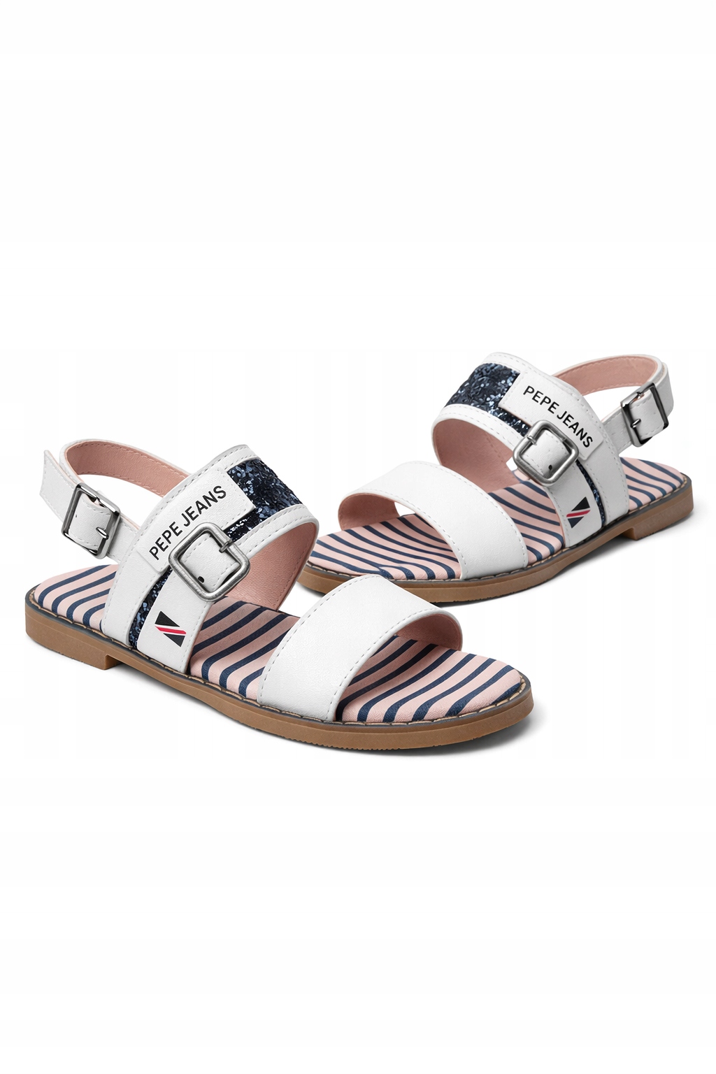 Pepe Jeans Dámské Bílé Sandály S Brokátovou Sportovní Vložkou 34 I4A