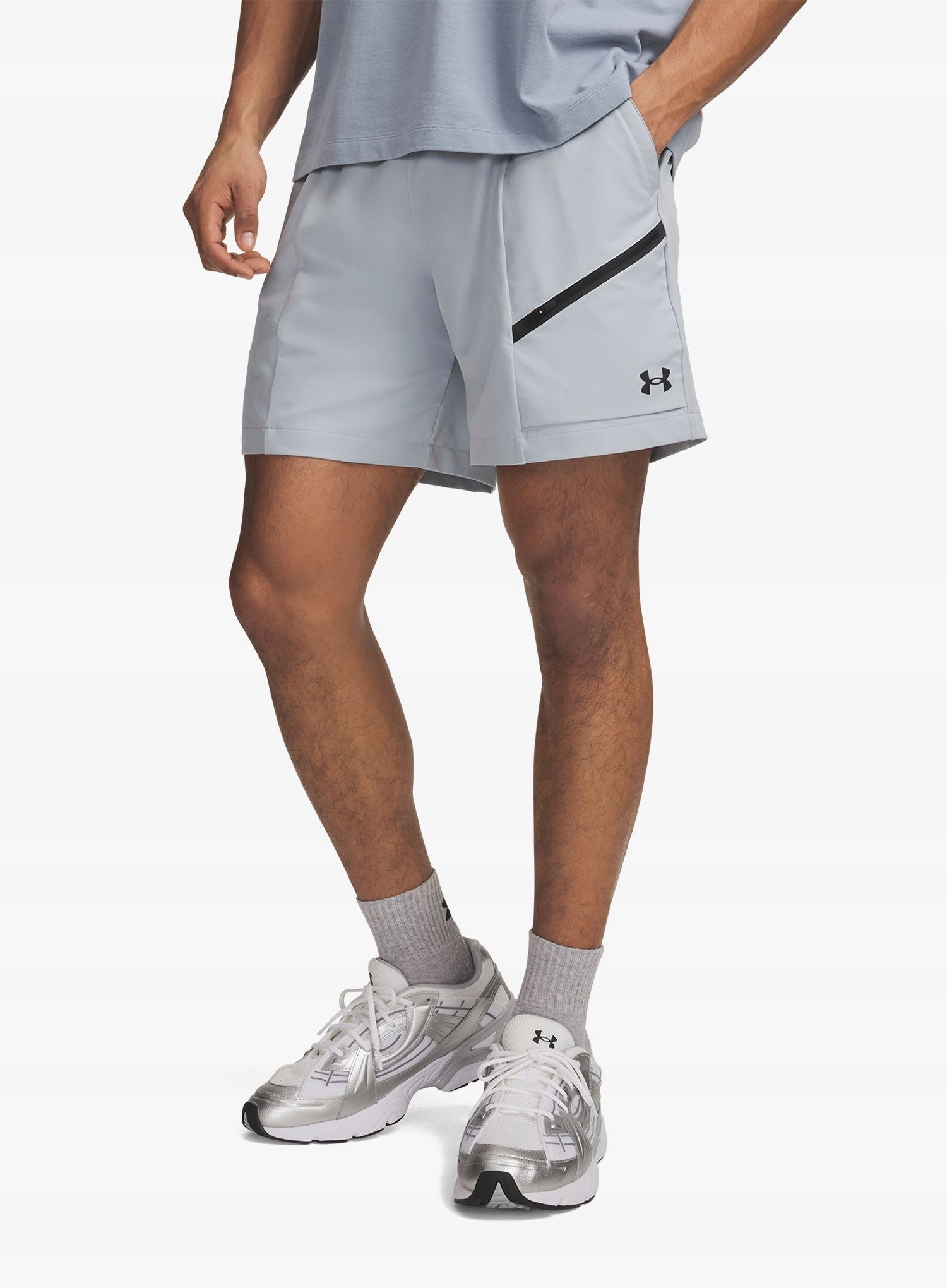 Tkané kraťasy Under Armour Unstoppable modrá mlha Kraťasy černá S