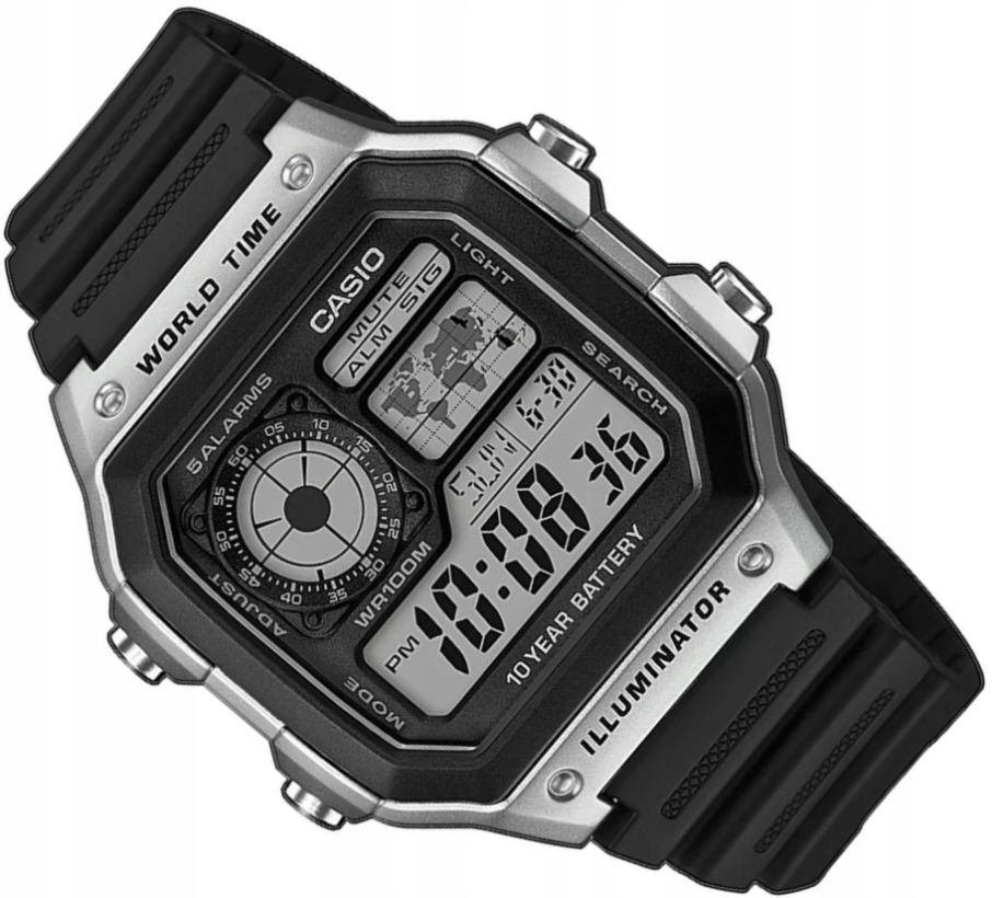 Pánské Hodinky Casio Digitální AE-1200WH-1CVEF Retro Sportovní WR100 Box