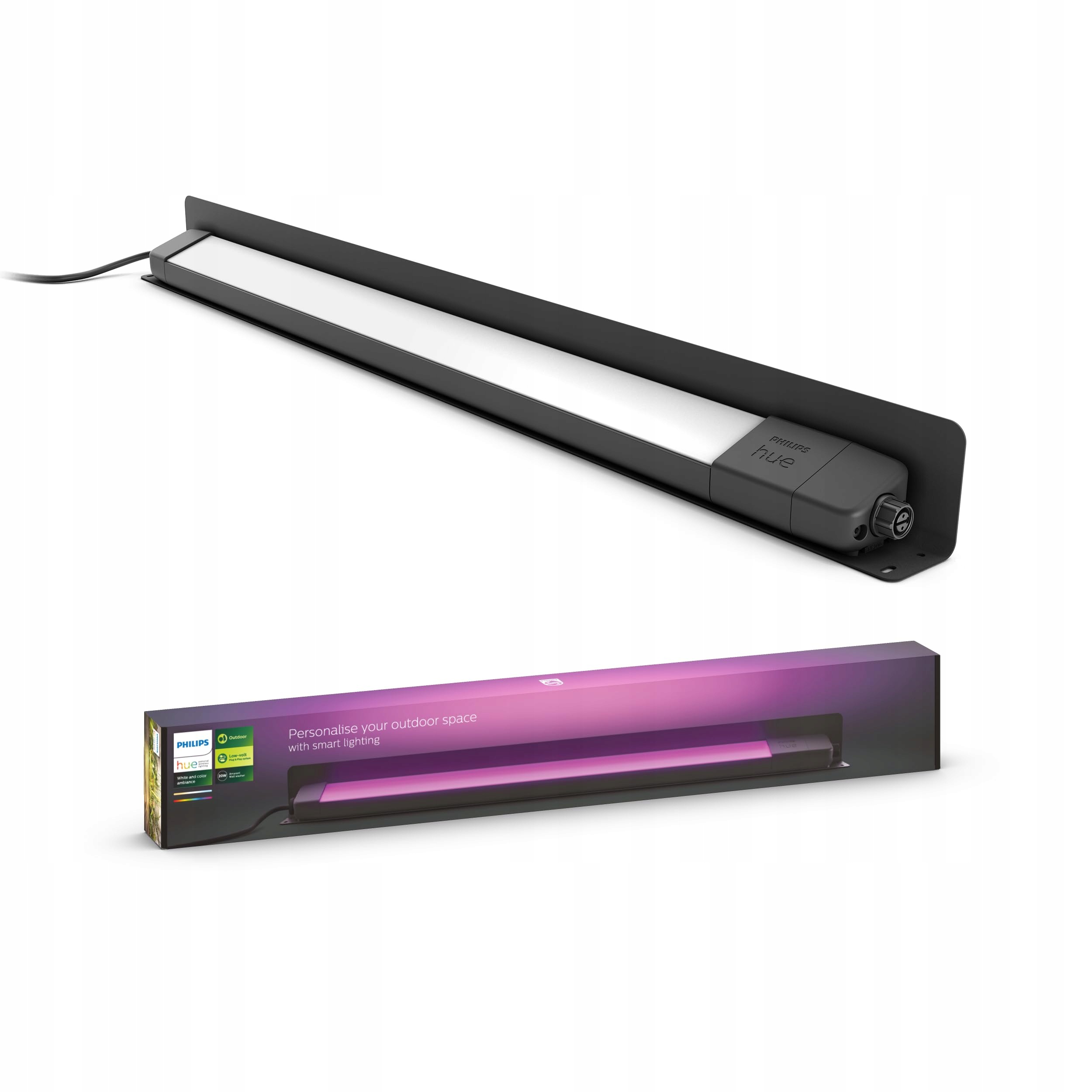 Led venkovní lineární zahradní lampa Amarant 20W IP65 Cct Rgb Philips Hue