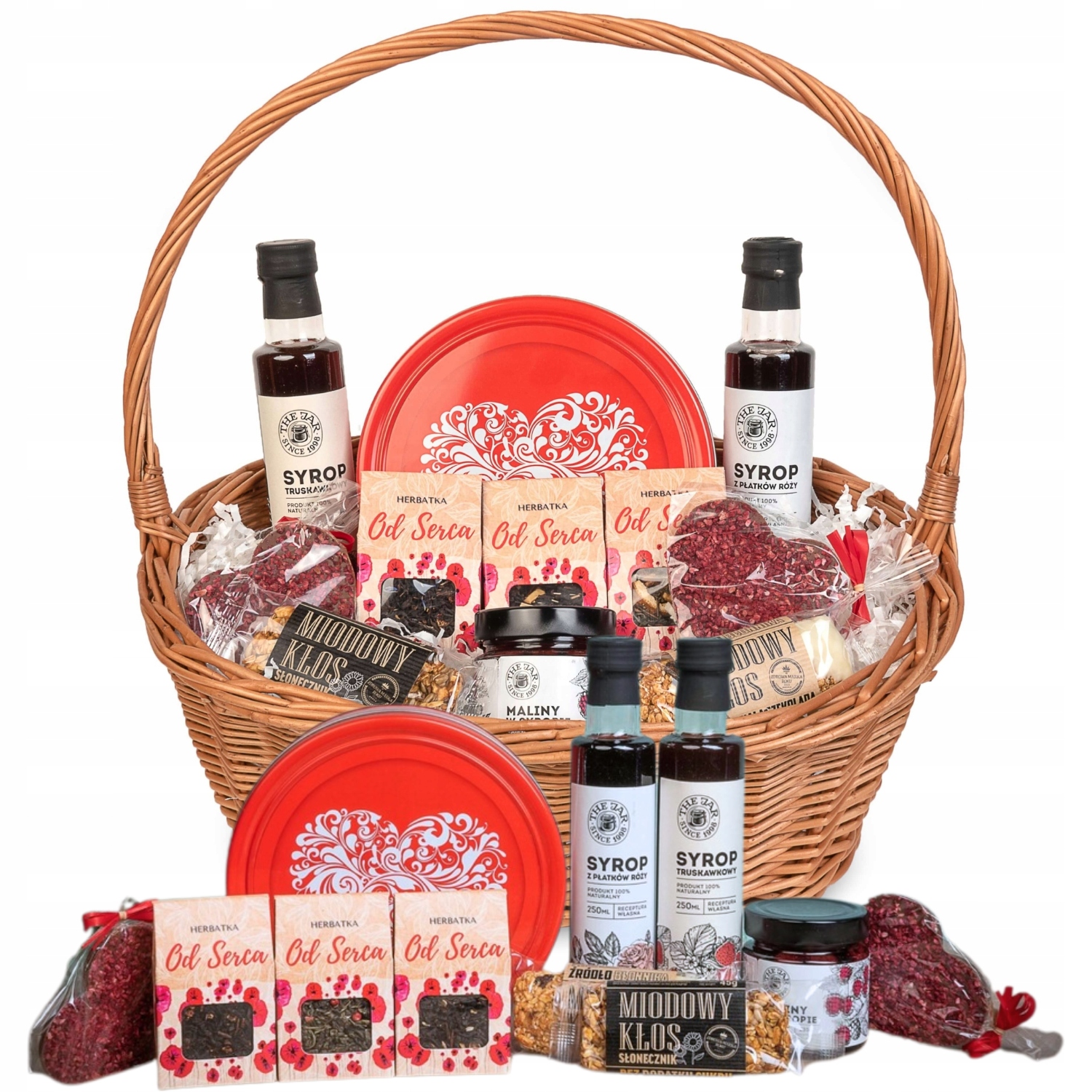 Kosz Prezentowy Zestaw Herbat Ciastka Urodziny Ślub Podziękowanie