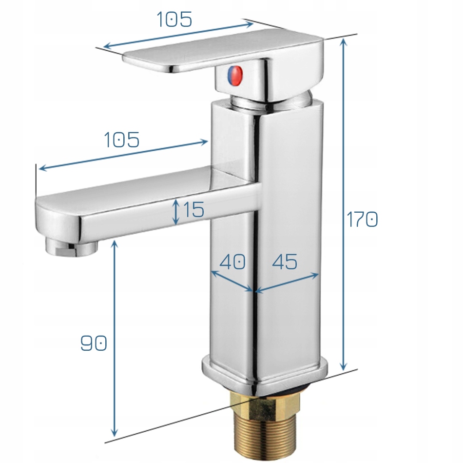 BATERIA UMYWALKOWA ŁAZIENKOWA NABLATOWA KRAN DO UMYWALKI STOJĄCA ARMATURA Kolor srebrny
