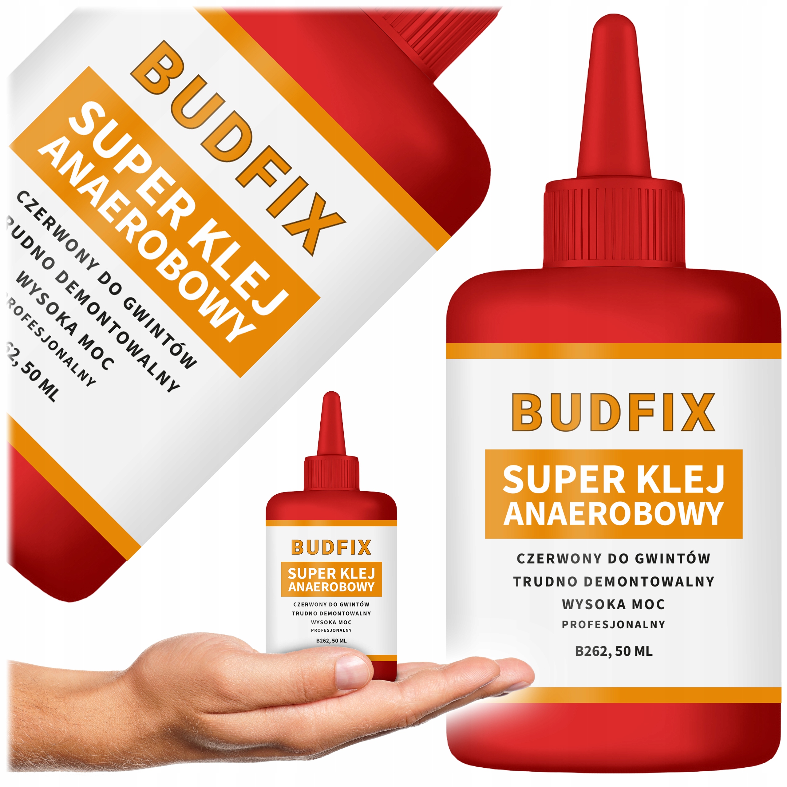 Klej Do Gwintów Czerwony Śrub Mocny Anaerobowy Zabezpieczania M36 50ml 262