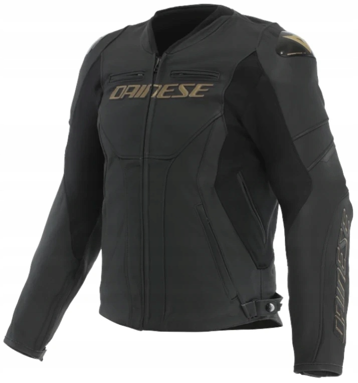 Dainese Racing 5 Black Gold Kožená Motocyklová Bunda 54