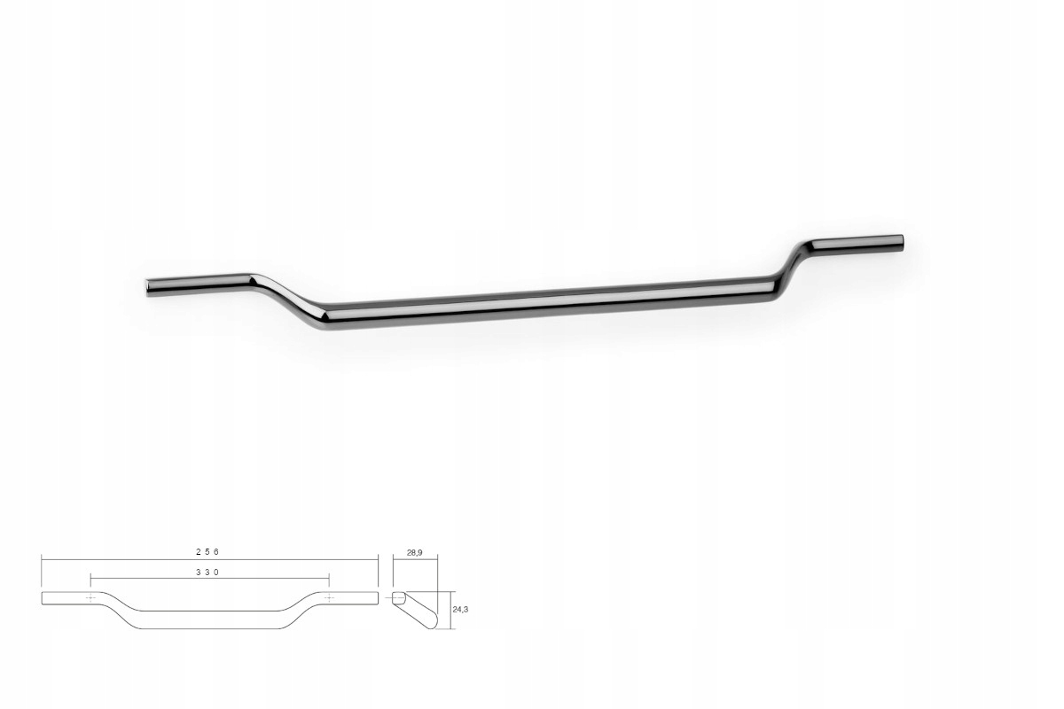 Nábytková úchytka Viefe 0602/256 Valley rozteč 256, délka 330, černý lesk