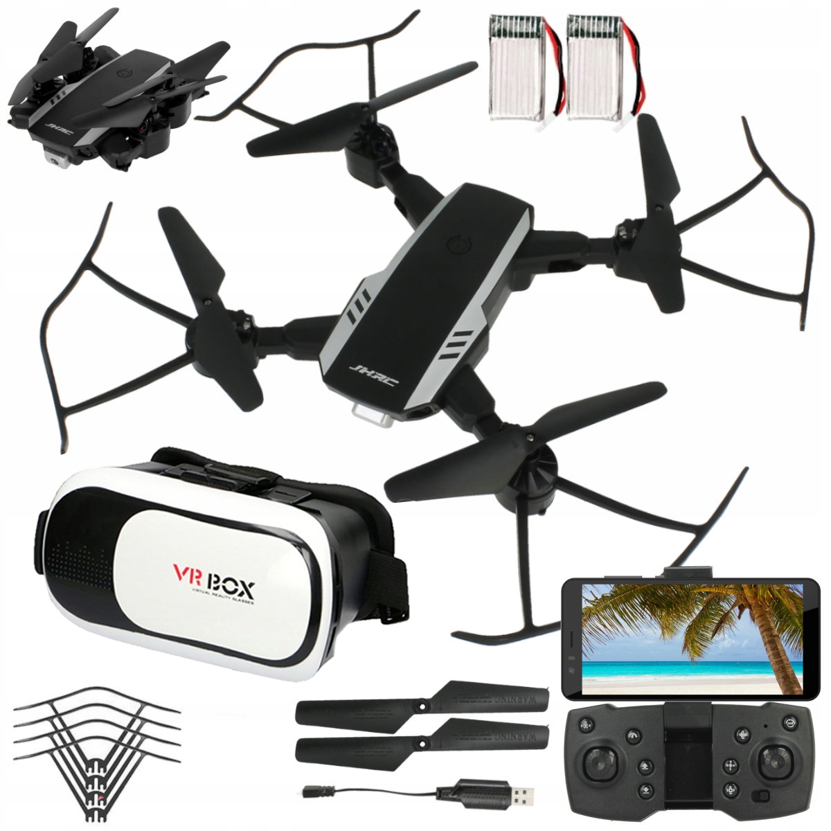 Dron Wifi Kamera živě Vznášení Návrat Android iOS 30MIN 2x Aku Gogle Vr