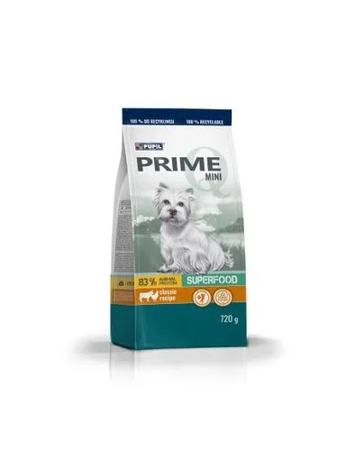 4x Krmivo pro psy Pupil Prime Mini bohaté na kuřecí maso s hovězím masem 720 g