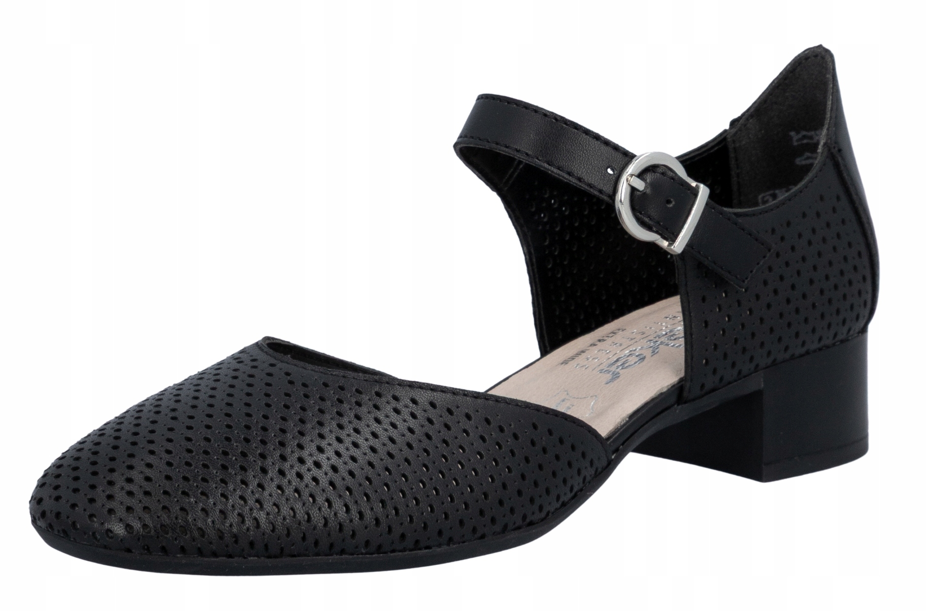 Rieker 43460-00 vel.37 černé kožené sandály, lodičky, Tuhost H