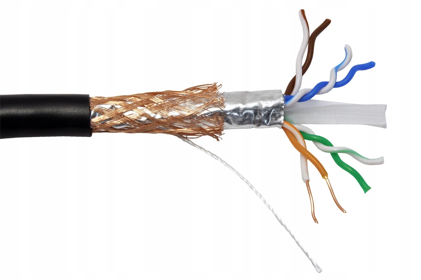 Uniview Kabel Sf/utp kat. 6 kulatý, 305m, drát, AWG23, Ul, černý