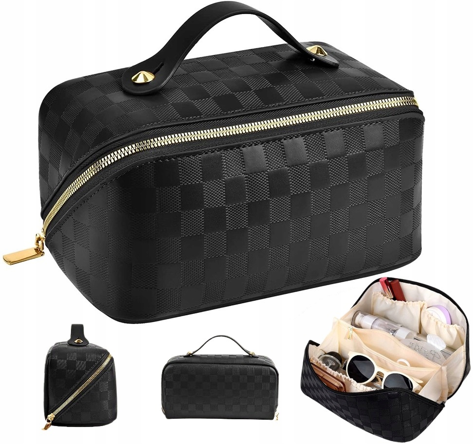 Kosmetyczka Podróżny Kuferek do Torebki walizki Damska Duża Organizer Torba Wzór dominujący bez wzoru