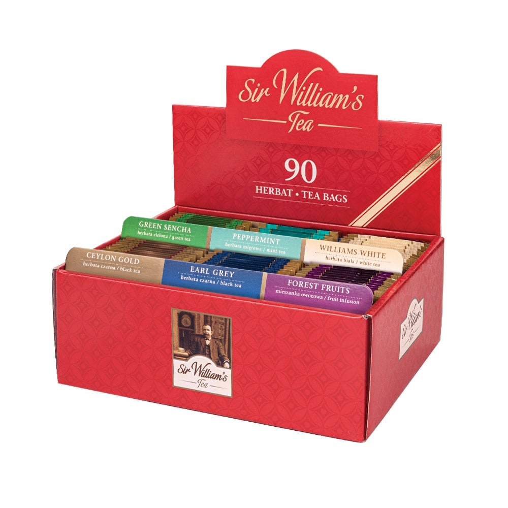 Prezentér s čajem Sir William’s Tea 90ks