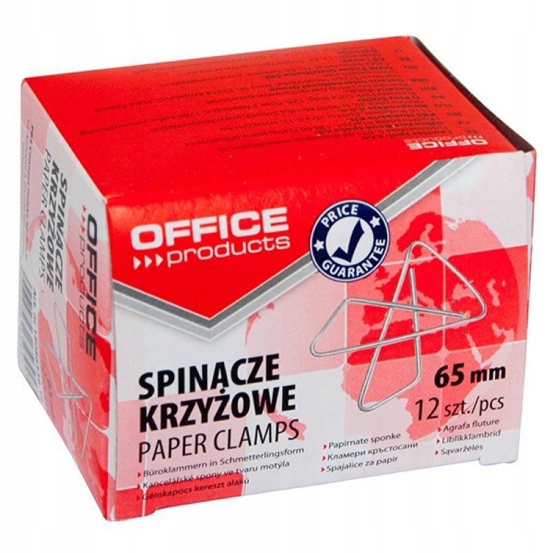 

Spinacze Krzyżowe Duże 65MM 12SZT.METALOWE Srebrne