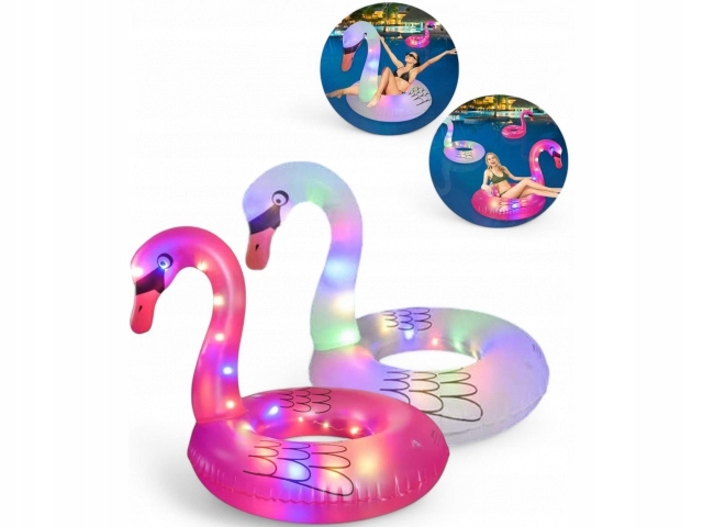Nafukovací kruh svítící v motivu labutě s Led světlem xxl