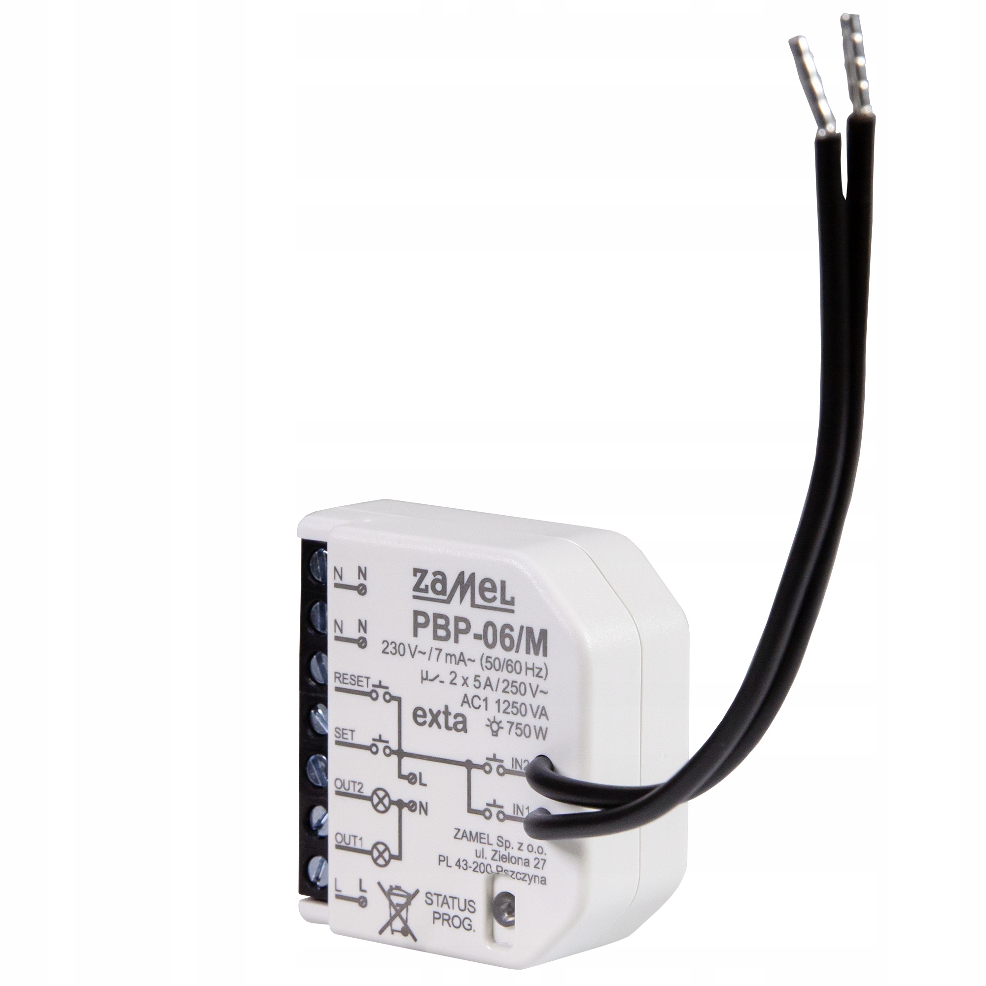 Przekaźnik bistabilny dopuszkowy miniaturowy 230V Ac Zamel PBP-06/M