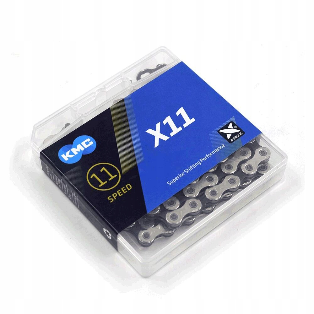 Łańcuch rowerowy KMC Łańcuch KMC X11 Rzędów Czarno-srebrny