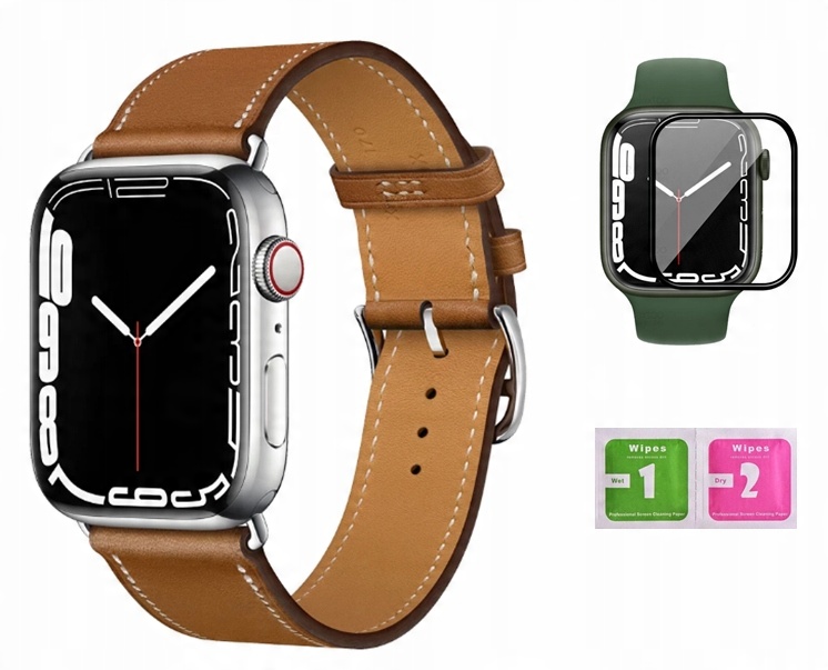 

Pasek Skórzany Do Apple Watch SE/45/44/42mm +szkło