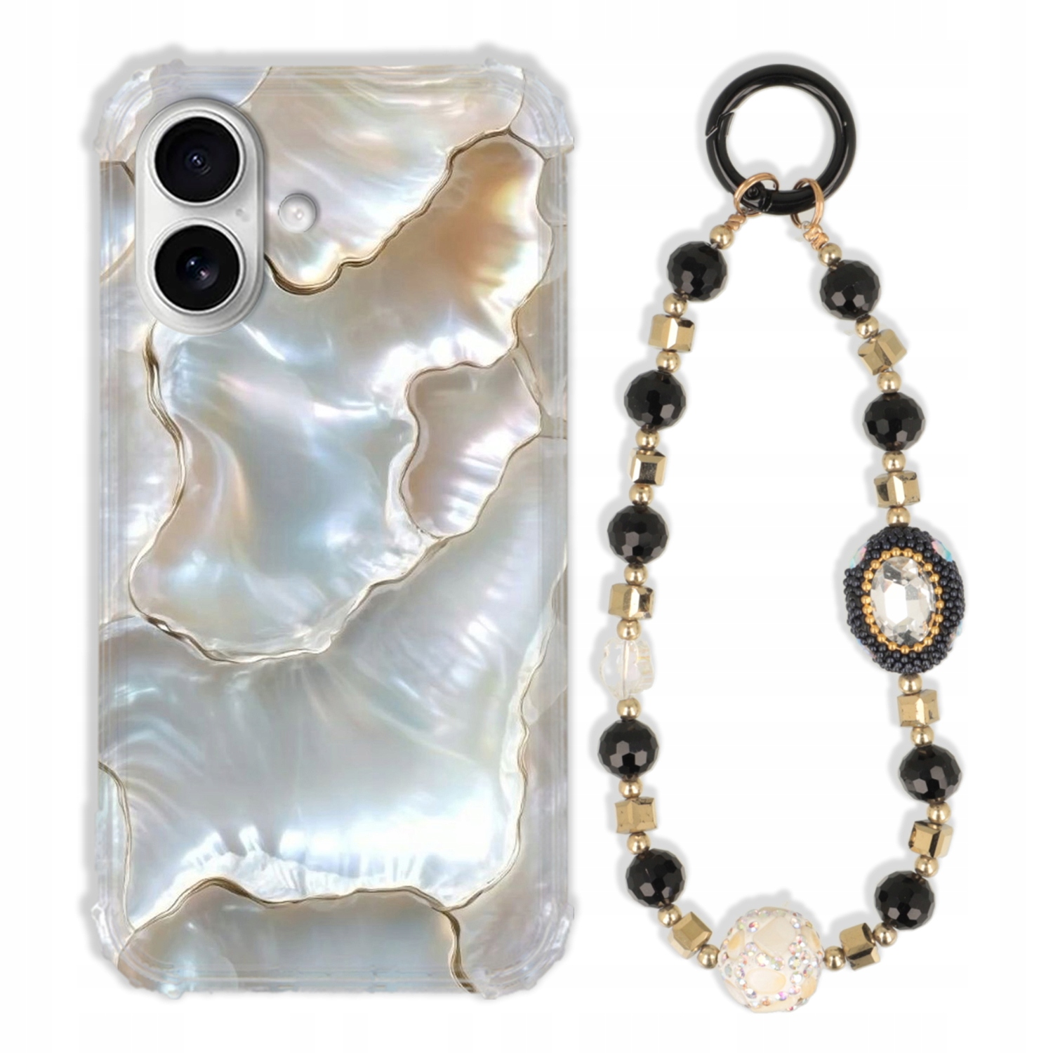 Puzdro Na Iphone 17 Case Antishock Zirkóny Čierno Zlaté Odolné| Silné