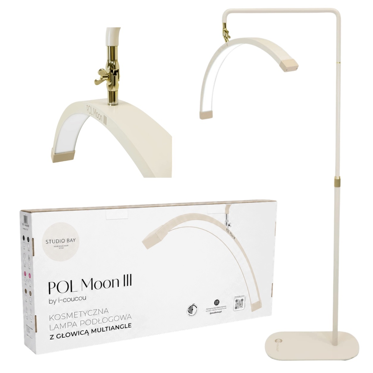 Kosmetická Led podlahová lampa Výkonná 45W prodlužující řasy Stojící Kašmír