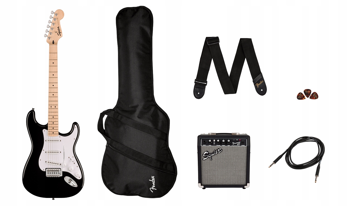 Elektrická kytara Squier Sonic Stratocaster Pack Mf Bk 10G Kytarový set