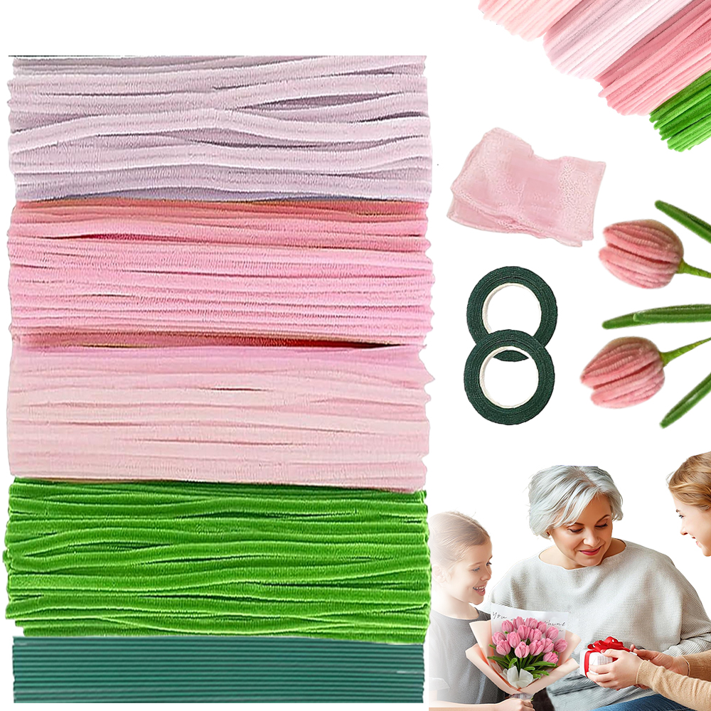 Plyšové Drátky 400 Kusů Kreativní Sada Na Tulipány Dárek