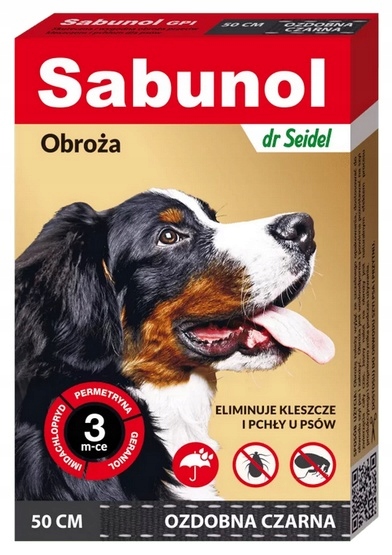 Obojek Proti Blechám Pro Psa Černý Ozdobný Proti Blechám Sabunol Gpi 50