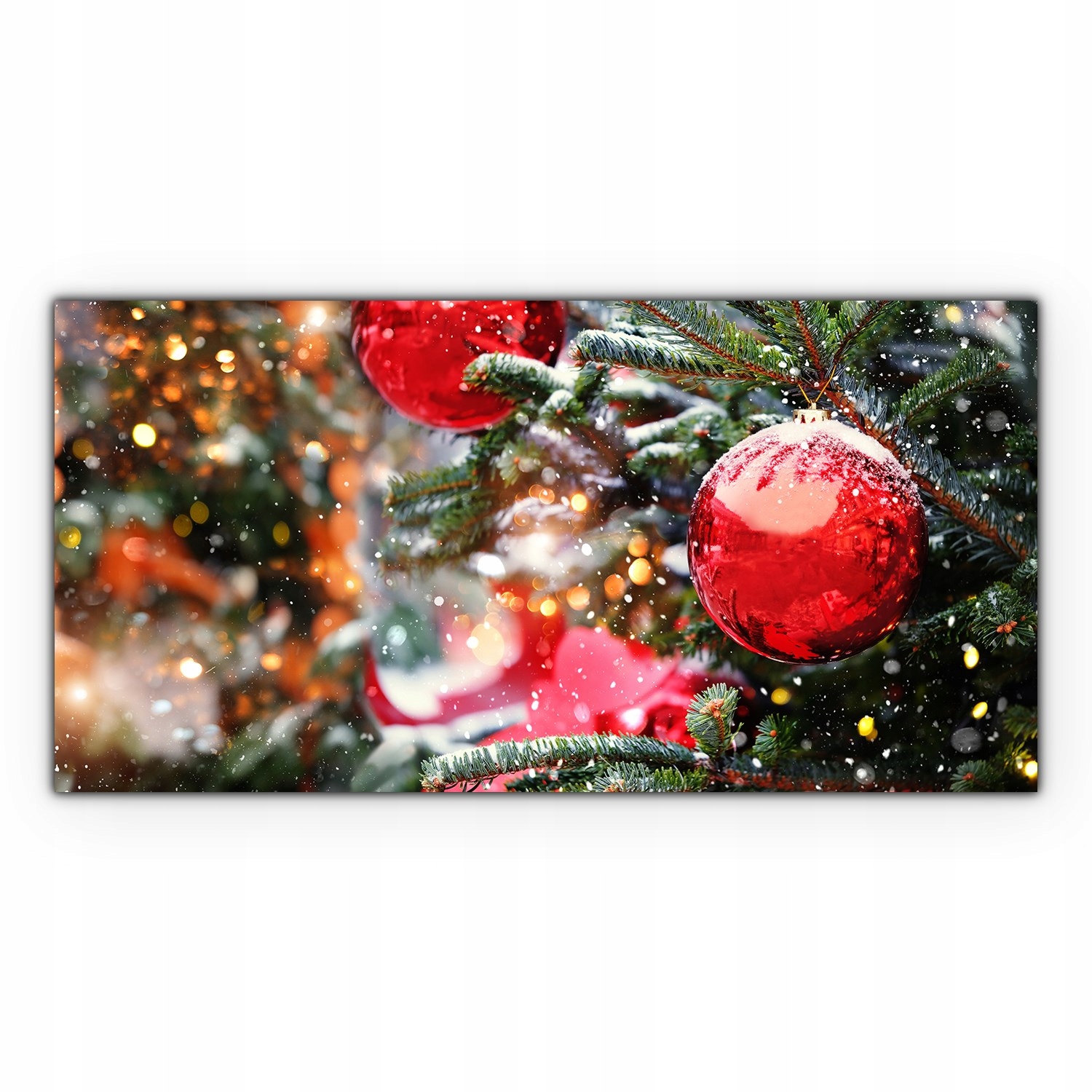 

Foto-obraz na szkle Choinki bombki zima 100x50 cm