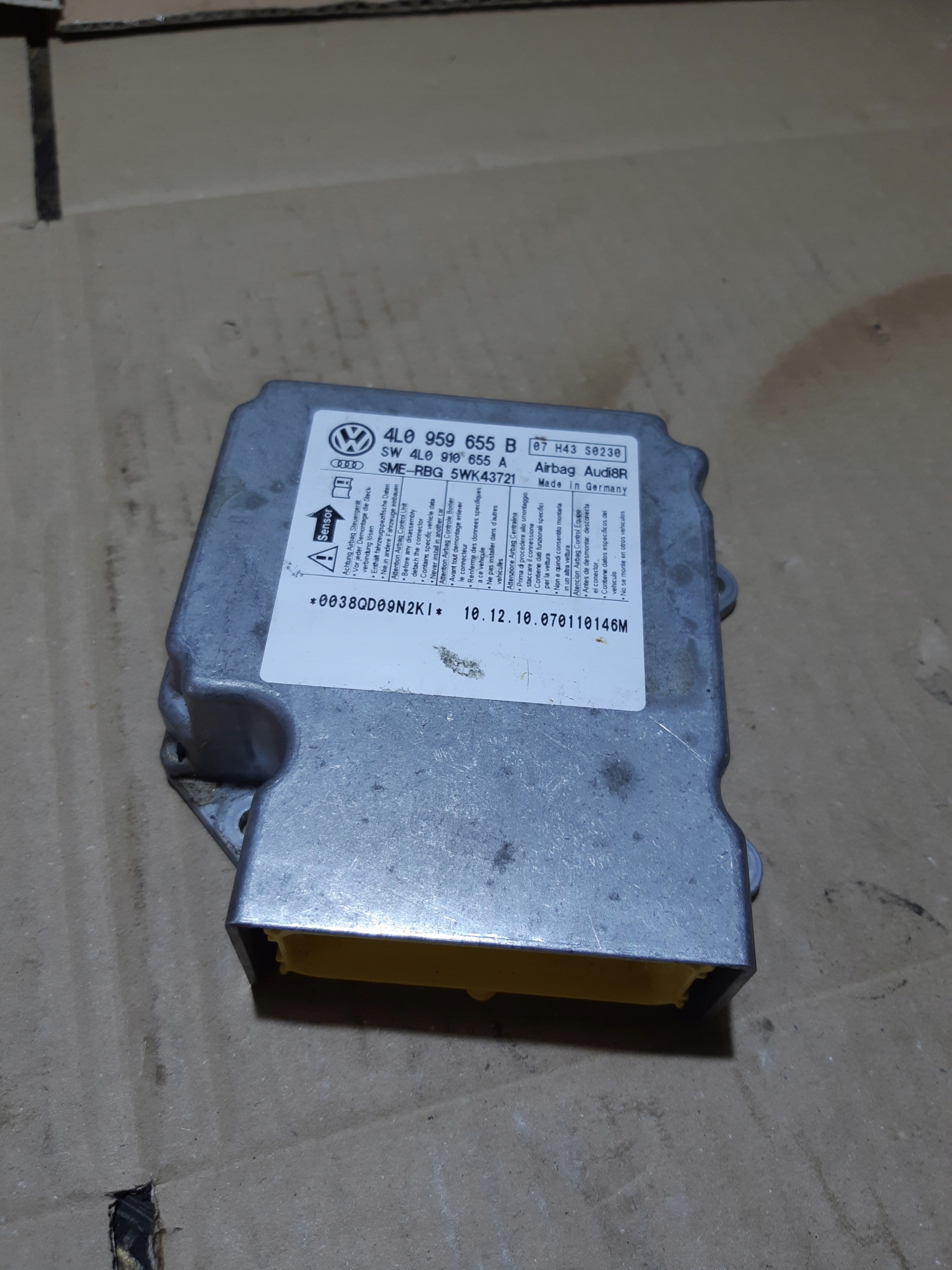 AUDI Q7 4L modulo SENSOR airbag airbag 4L0959655B