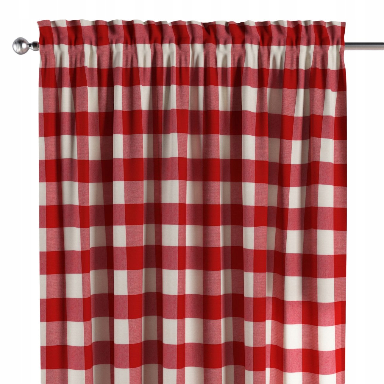Dekoria Záves na kanáli s ofinou 1 ks 130x260 cm odtiene červenej farby