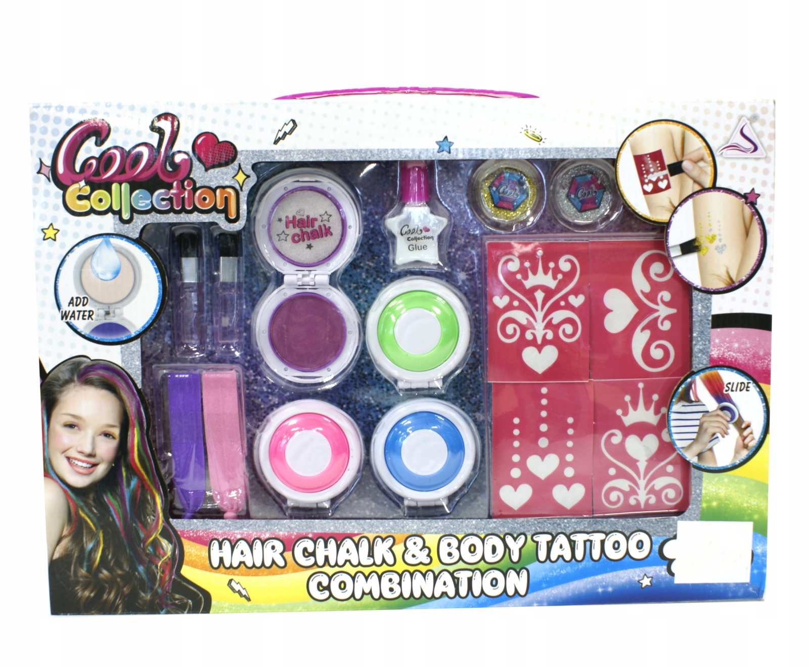 

Zestaw Tatuaży Tatuator Fryzjer kreda na włosy