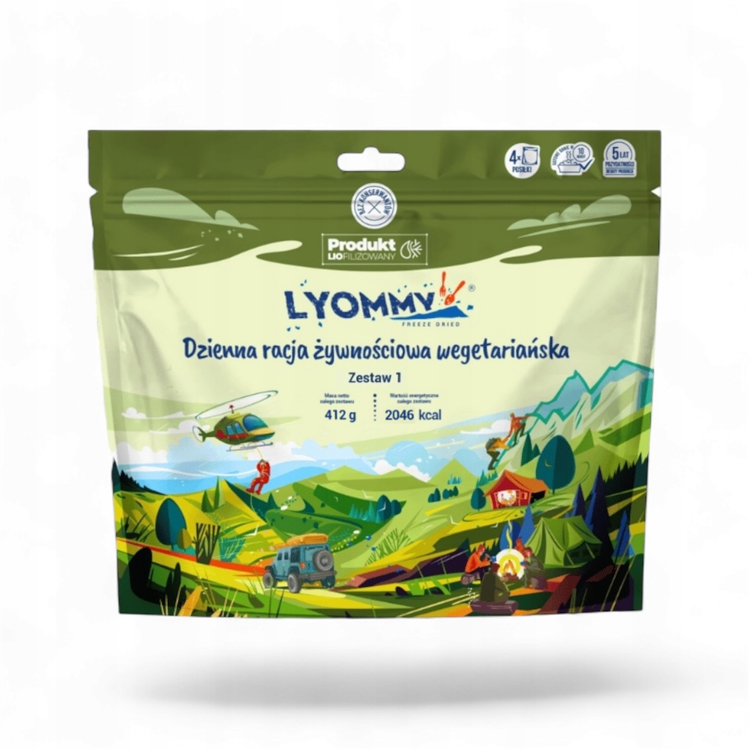 Lyommy Denní potravinová dávka – vegetariánská sada 1 – 412 g 2046 kcal