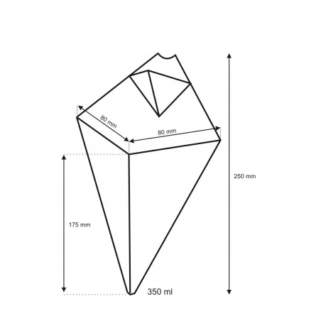 Opakowanie Rożek na Słodkie Frytki OMBRE | Pojemni Stan opakowania brak opakowania