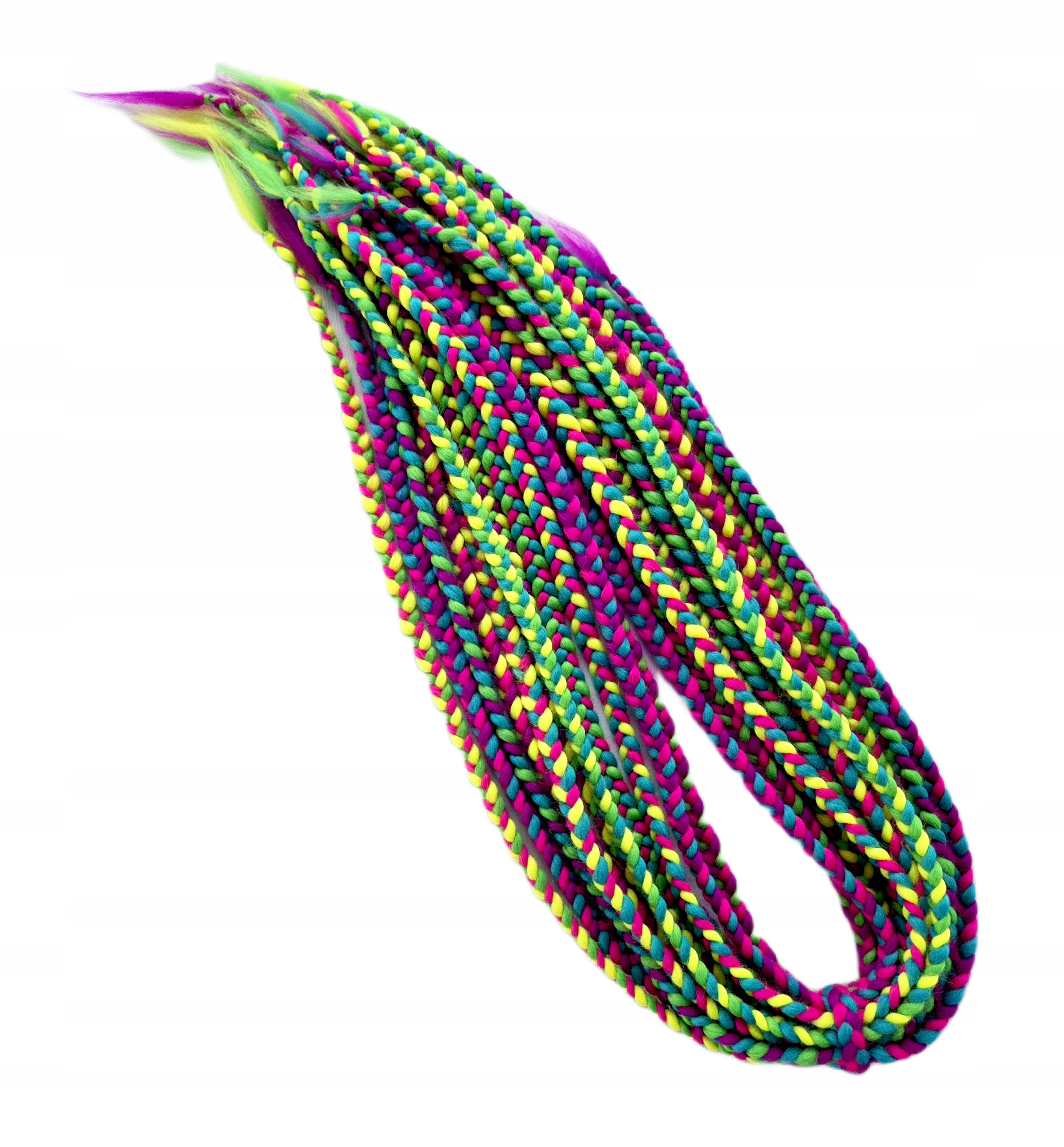 Vlněné copánky, neonové duhové, Psychedelická Pohádka, 5 kusů